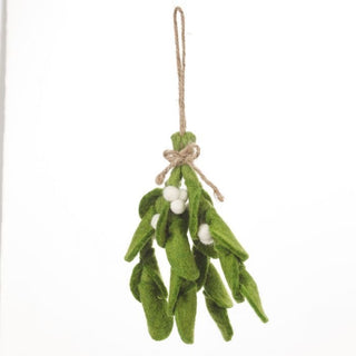 Handmade Felt Biodegradable Mistletoe Sprig Christmas oranment