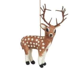 Handmade Felt Stag Hanging Christmas ornament