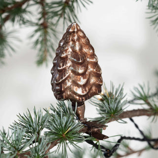 Vintage glass Christmas tree with metal clip