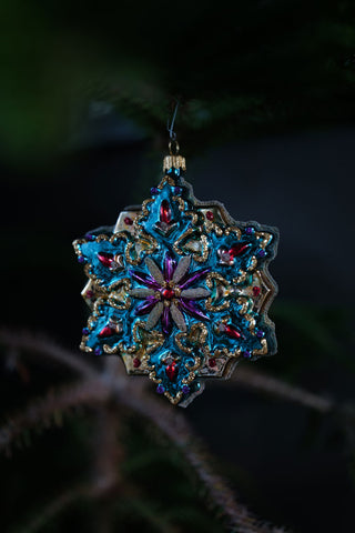 Vintage glass gem snowflake