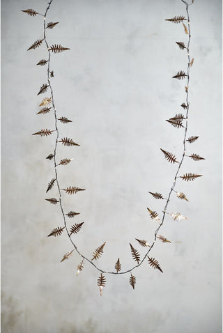 NORDIC.CHRISTMAS - Gold fern lighted garland