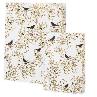 NORDIC.CHRISTMAS - Gold gift wrapping bags with birds, set of 2