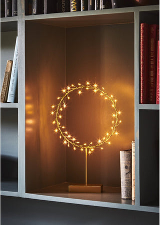 NORDIC.CHRISTMAS - Gold lighted table wreath