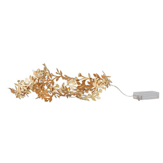 NORDIC.CHRISTMAS - Golden paper leaf led light garland