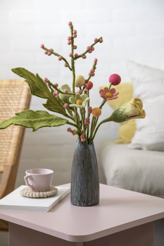 NORDIC.CHRISTMAS - Felt dusty light yellow Tulip flower
