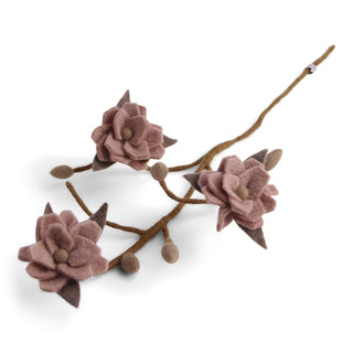 NORDIC.CHRISTMAS - Felt Magnolia branch with dusty rose flowers