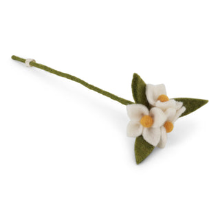 NORDIC.CHRISTMAS - Felt white flowers on branch