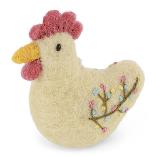 NORDIC.CHRISTMAS - Felt yellow rooster with embroidery ornament