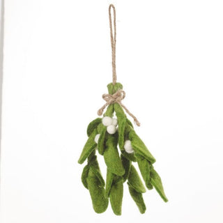 NORDIC.CHRISTMAS - Handmade Felt Biodegradable Mistletoe Sprig Christmas oranment