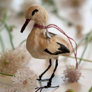 Vintage Christmas stork handmade in cotton and paper