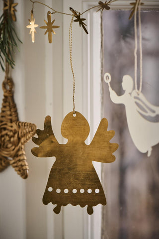 NORDIC.CHRISTMAS - Brass angel with wide wings ornament