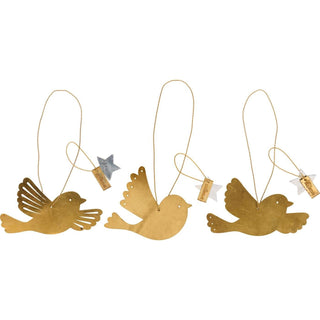 NORDIC.CHRISTMAS - Brass birds ornament - set of 3