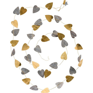 NORDIC.CHRISTMAS - Brass & zinc heart garland