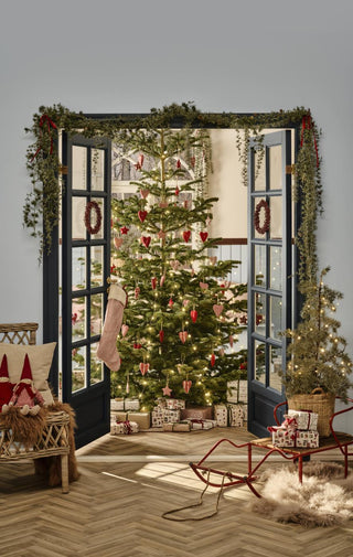 NORDIC.CHRISTMAS - Christmas stocking with red/white stripes