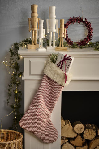 NORDIC.CHRISTMAS - Christmas stocking with red/white stripes