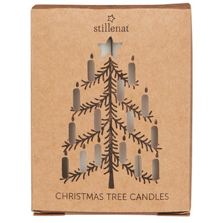 NORDIC.CHRISTMAS - Christmas tree candles - white - set of 12