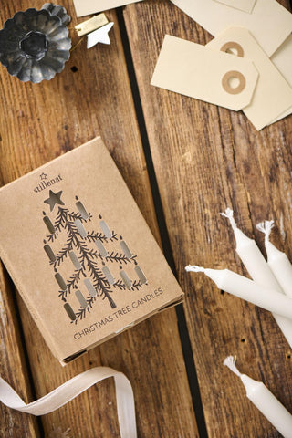 NORDIC.CHRISTMAS - Christmas tree candles - white - set of 12
