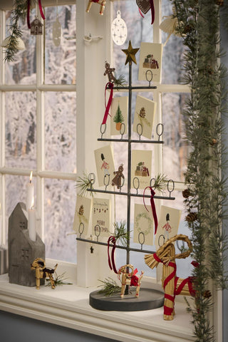 NORDIC.CHRISTMAS - Christmas tree stand with clips to hold cards or ornaments