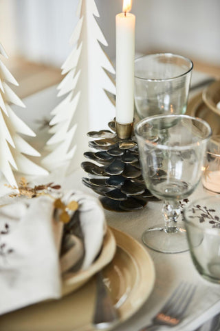 NORDIC.CHRISTMAS - Metal pinecone candle holder for 1.3 cm candles - small