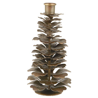 NORDIC.CHRISTMAS - Metal pinecone candle holder for 1.3 cm candles - tall