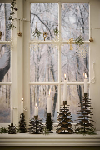 NORDIC.CHRISTMAS - Metal pinecone candle holder for 2.2 cm candles - tall