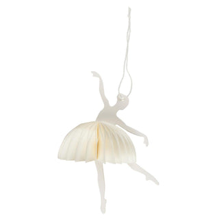 NORDIC.CHRISTMAS - Paper cut ballerina in dance position ornament - white or natural