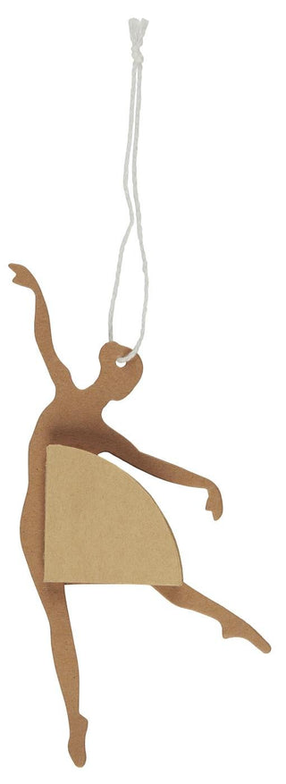 NORDIC.CHRISTMAS - Paper cut ballerina in dance position ornament - white or natural