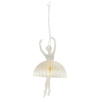 NORDIC.CHRISTMAS - Paper cut ballerina in releve position ornament - white or natural