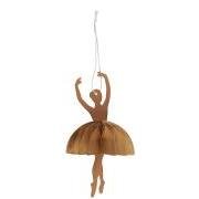 NORDIC.CHRISTMAS - Paper cut ballerina in releve position ornament - white or natural