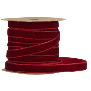 NORDIC.CHRISTMAS - Velvet ribbon - bordeaux - 10 m