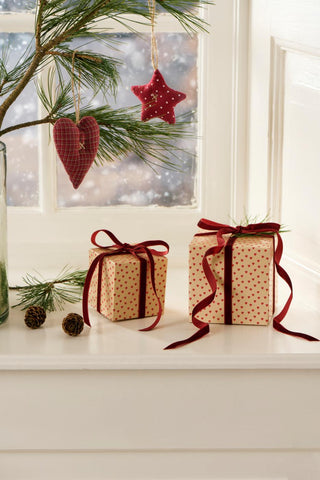NORDIC.CHRISTMAS - Velvet ribbon - bordeaux - 10 m