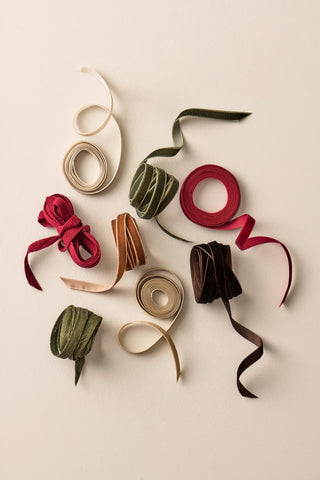 NORDIC.CHRISTMAS - Velvet ribbon - mocca - 10 m
