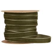 NORDIC.CHRISTMAS - Velvet ribbon - moss green - 10 m