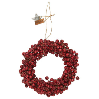 NORDIC.CHRISTMAS - Wreath with red wooden beads ornament