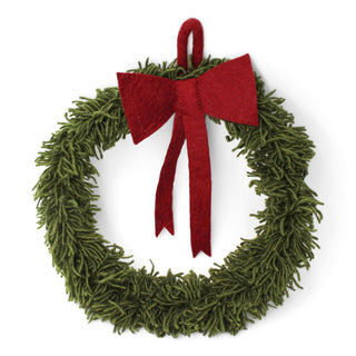 NORDIC.CHRISTMAS - Large felt wreath with red bow