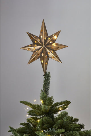 NORDIC.CHRISTMAS - Large LED hanging or tree top gold star