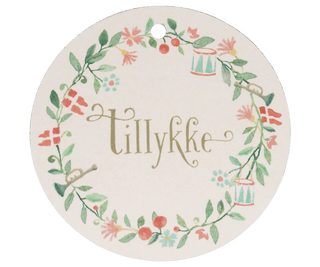 NORDIC.CHRISTMAS - Maileg gift tags, Tillykke, 15 pcs. - Round