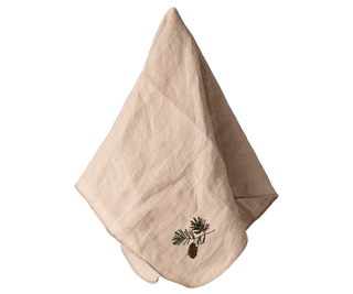 NORDIC.CHRISTMAS - Maileg Embroidered linen napkin - Pine cone