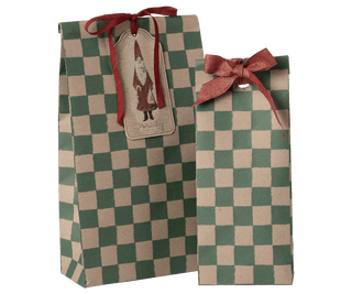NORDIC.CHRISTMAS - Maileg gift bag, medium - Checker - Green