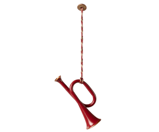 NORDIC.CHRISTMAS - Maileg metal ornament - Trumpet - red