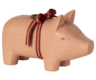 NORDIC.CHRISTMAS - Maileg Small rose wooden pig candle holder