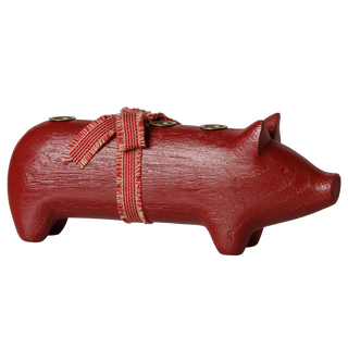 Maileg Medium Advent Red Wooden Pig Candle Holder