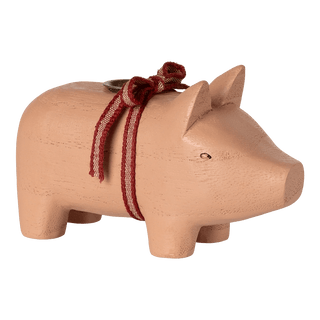 NORDIC.CHRISTMAS - Maileg Small rose wooden pig candle holder