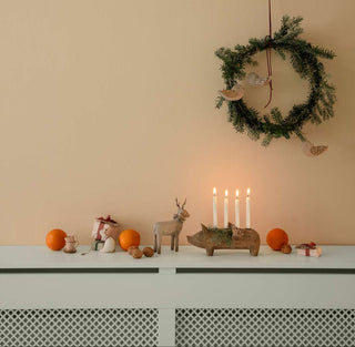 NORDIC.CHRISTMAS - Maileg wooden pig candle holder - natural