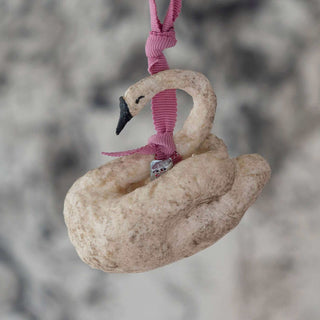 Vintage majestic Christmas swan handmade in cotton and paper