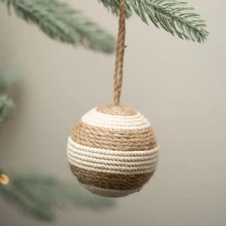 NORDIC.CHRISTMAS - Malmo scandi cotton & jute bauble ball ornament