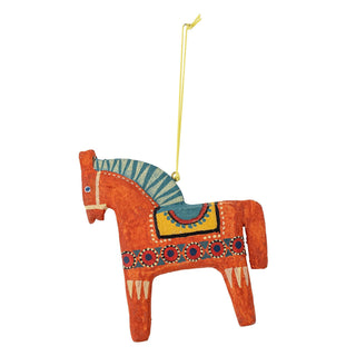 NORDIC.CHRISTMAS - Marck horse papier maché ornament