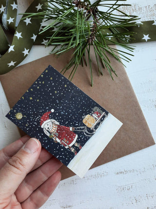 NORDIC.CHRISTMAS - Bunny In A Winter Night Small Flat Card