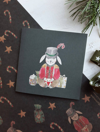 NORDIC.CHRISTMAS - Christmas Bunny Folded Card