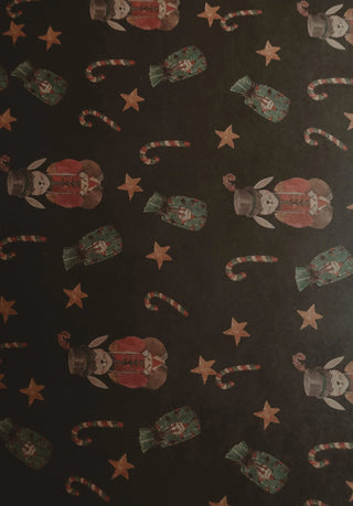NORDIC.CHRISTMAS - Set Of 3 Pieces Christmas Bunny Kraft Wrapping Paper